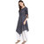 Janasya Women's Blue Cotton Asymmetric Printed Kurta