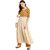 Janasya Women's Beige Cotton Angrakha Geometric Print Kurta