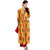 Janasya Women's Yellow Cotton Flared Floral Print Kurta