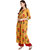 Janasya Women's Yellow Cotton Flared Floral Print Kurta