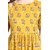 Janasya Women's Mustard Cotton Flared Floral Print Kurta