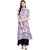 Janasya Women's Multicolor Crepe A-Line Floral Print Kurta