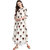 Janasya Women's Off White Cotton Flared Floral Print Kurta