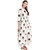 Janasya Women's Off White Cotton Flared Floral Print Kurta