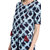 Janasya Women's Blue Cotton Front Slit Geometric Print Kurta With Pocket