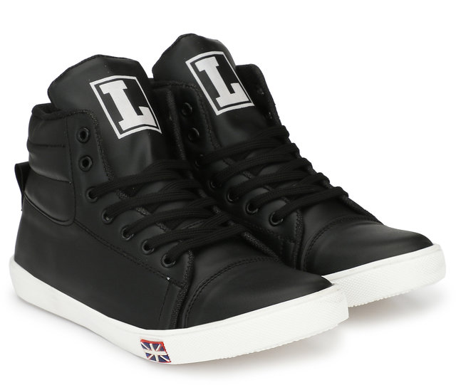 Casual Black HIgh Ankle Sneaker shoes 