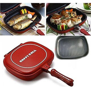 SAIMA  Happy-Call Non-stick Double-Sided-Pan-Big-SizeDouble Pan, Omelette Pan, Flip Pan, Square, Dishwasher Safe