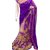 Priyanka's Women's Purple Embroidered Net Wedding Saree With Blouse