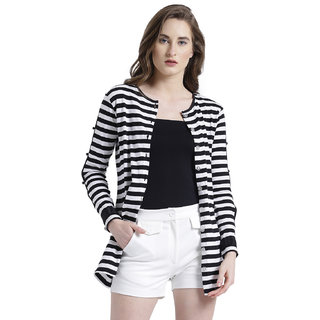 black and white striped shrug