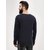 PAUSE Men's Black Solid Cotton Square Neck Full Sleeve T-Shirt