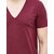 PAUSE Maroon Solid Cotton V Neck Slim Fit Half Sleeve Men's T-Shirt