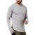 PAUSE Silver Solid Cotton Round Neck Slim Fit Full Sleeve Men's T-Shirt