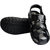 Fausto Men's Black Leather Outdoor Floaters and Sandals