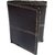 NUKAICHAU Black Double Fold Men's Leather Wallet (69 fld blk 5 card coin zip)