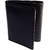 NUKAICHAU Black Double Fold Men's Leather Wallet (71 fld blk 5 card coin zip b)