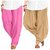 Evection Premium Cotton Full Patiala Salwar Pant Set of 2- Beige & Light Pink