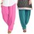 Evection Premium Cotton Full Patiala Salwar Pant Set of 2- Light-Pink & Sea-Green