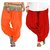 Evection Premium Cotton Full Patiala Salwar Pant Set of 2- Orange & Red