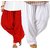 Evection Premium Cotton Full Patiala Salwar Pant Set of 2- Red & White