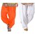 Evection Premium Cotton Full Patiala Salwar Pant Set of 2- Orange & White