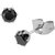 Inox Jewelry Silver Stainless Steel Six Prong 3mm Black CZ Solitare Studs