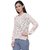 HAUTEMODA Women's Cream Cotton Blend Knitted Pullover