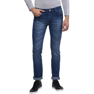 Urbano Fashion Men's Dark Blue Slim Fit Stretchable Jeans