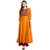 Janasya Women's Mustard Digital Print Poly Silk Anarkali Kurti