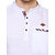 KACLFS1258 - Kuons Avenue Men's Solid Casual Cotton Mandarin Collar  Roll-up Sleeve White Straight Kurta