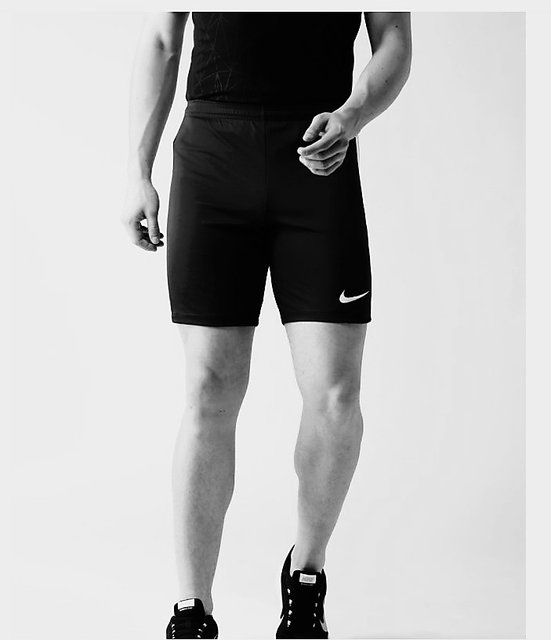 nike black polyester lycra running shorts