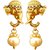 Bahubali Elephant Safari Gold Plated Pearls Mala Necklace Set with Earrings for Women  Girls