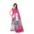 Indian Beauty Pink Art Silk  Printed Saree With Blouse