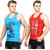 White Moon Men's 100% Cotton Printed Gym Vest ( Pack of 2 )