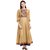 Janasya Women's Beige Digital Print Poly Silk Anarkali Kurti