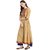 Janasya Women's Beige Digital Print Poly Silk Anarkali Kurti