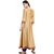 Janasya Women's Beige Digital Print Poly Silk Anarkali Kurti