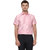 Khoday Williams Men's Baby Pink Poly Silk Solid Party Shirt