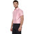 Khoday Williams Men's Baby Pink Poly Silk Solid Party Shirt