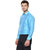 Khoday Williams Men's Sky Blue Poly Silk Solid Party Shirt