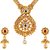 Asmitta Traditional Leaf Design Gold Plated Matinee Style Necklace Set For Women