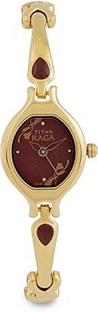 Titan Quartz Maroon Dial Women Watch 2387YM07