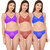 DeVry Velvette Perfect Coverage Bra Bikini Set Multicolors( Pack Of 3 Pc Set )