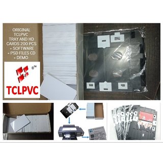Pvc Id Card Tray + 200 Hd Inkjet Cards + Software Combo For Epson L800 L805 L810  L850 Printer Original Id Card Print offer