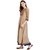Janasya Women's Chikoo Digital Print Poly Silk Anarkali Kurti