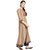 Janasya Women's Chikoo Digital Print Poly Silk Anarkali Kurti
