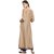 Janasya Women's Chikoo Digital Print Poly Silk Anarkali Kurti