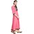 Janasya Women's Pink Digital Print Silk Anarkali Kurti With Dupatta