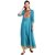 Janasya Women's Sky Blue Digital Print Poly Silk Anarkali Kurti