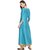 Janasya Women's Sky Blue Digital Print Poly Silk Anarkali Kurti