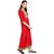 Janasya Women's Red Digital Print Poly Silk Anarkali Kurti